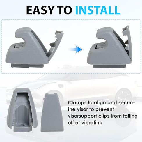 قطعتان من مشابك واقي الشمس متوافقة مع تشيفي سيلفرادو 1500 كروز سونيك سبارك تاهو جي إم سي سييرا 1500 يوكون بويك فيرانو OEM الجزء #95994975 95994976 (رمادي) in Kuwait