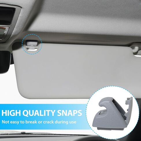 قطعتان من مشابك واقي الشمس متوافقة مع تشيفي سيلفرادو 1500 كروز سونيك سبارك تاهو جي إم سي سييرا 1500 يوكون بويك فيرانو OEM الجزء #95994975 95994976 (رمادي) in Kuwait