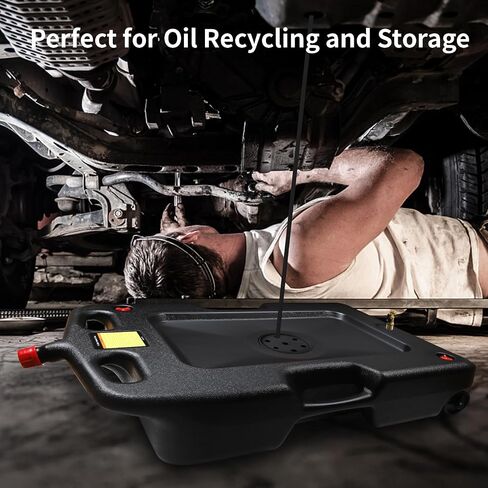 Aain 15 Gallon Oil Drain Pan - 58 Quart Large Opening with Seal Cap for Easy Access and Leak-Free, Screw Vent for Smooth Oil Pour Out - Ideal Oil Change Pan for Cars and Trucks in Saudi Arabia