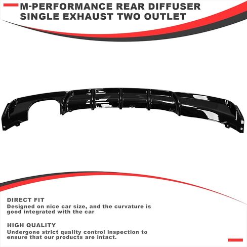 Rear Diffuser Compatible with 2012-2018 BMW 3 Series F30 F35 328i M-Performance Style Rear Bumper Lower Lip Diffuser Single Exhaust Two Outlet in Saudi Arabia