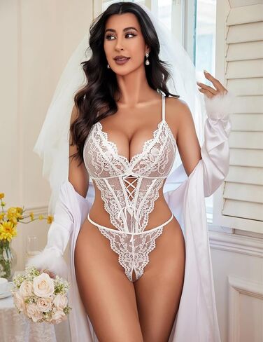 Avidlove Sexy Lingerie for Women Lace Teddy Bodysuit One Piece Lingerie in Kuwait