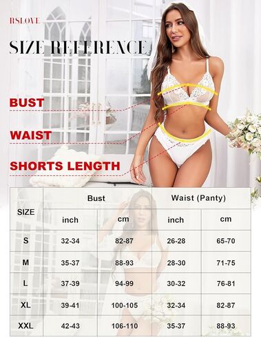 RSLOVE Lingerie for Women Sexy Floral Lace Bra and Panty Sets Two Piece Babydoll in Kuwait