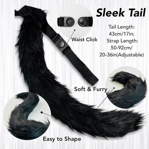 Cat Costume for Women Therian Furry Cat Mask Bow Cat Paw Gloves Long Tail Women's Cat Fox Outfit Set for Halloween in Saudi Arabia
