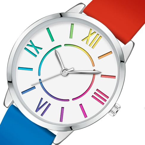 Watch for Women Big Face Colorful Dial Easy Reader Watch Waterproof Watch in Saudi Arabia