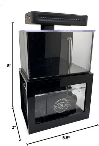 حوض السمك الصغير الجاهز للشعاب المرجانية بوزن 40 أونصة (أسود) | خزان أسماك المياه المالحة المكتبي الصغير مع ضوء LED، مستنقع، مضخة | المياه العذبة والمياه المالحة in Kuwait
