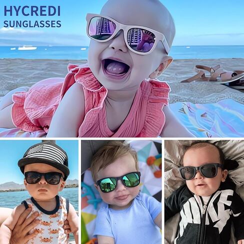 Hycredi Flexible Bendable Baby Polarized Sunglasses with Strap for Newborn Infant Boys Girls Age 0-18 Months in Saudi Arabia