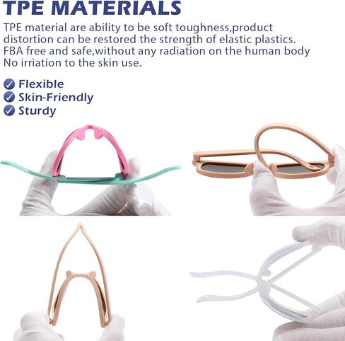 Hycredi Flexible Bendable Baby Polarized Sunglasses with Strap for Newborn Infant Boys Girls Age 0-18 Months in Saudi Arabia