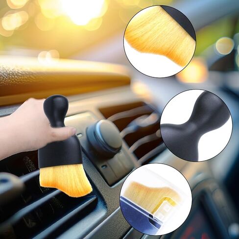 4 Pcs Auto Interior Dust Brush Set Soft Bristles Detailing Brush Dusting Tool Car Interior Cleaning Soft Brushes Duster for Automotive Dashboard, Air Conditioner Vents, Keyboard Dust Removal in Kuwait