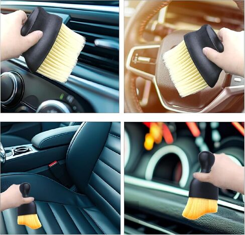 4 Pcs Auto Interior Dust Brush Set Soft Bristles Detailing Brush Dusting Tool Car Interior Cleaning Soft Brushes Duster for Automotive Dashboard, Air Conditioner Vents, Keyboard Dust Removal in Kuwait