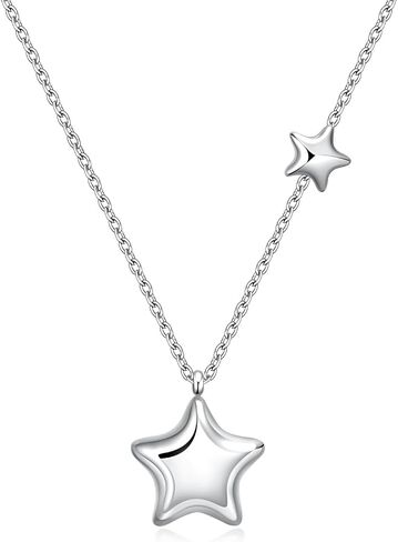 Rnivida Stainless Steel Star Necklace for Women Minimalist Star Charm Pendant with Adjustable Chain in Saudi Arabia
