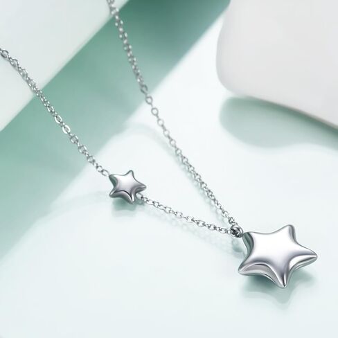 Rnivida Stainless Steel Star Necklace for Women Minimalist Star Charm Pendant with Adjustable Chain in Saudi Arabia