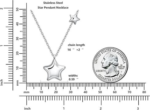 Rnivida Stainless Steel Star Necklace for Women Minimalist Star Charm Pendant with Adjustable Chain in Saudi Arabia
