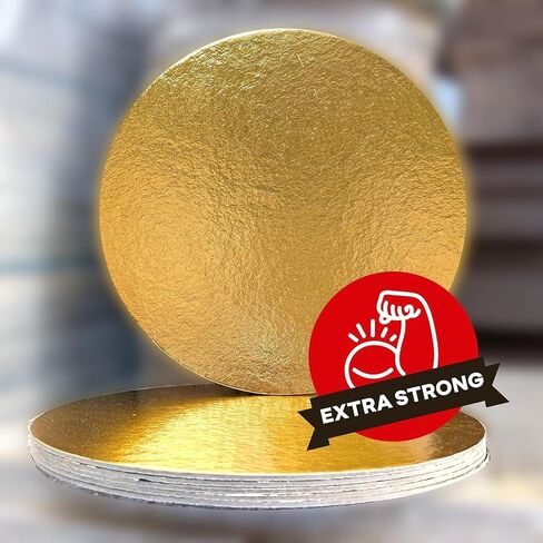 8 inch 2-sides Gold/Black Round Food-Graded Sturdy Compressed Cake Boards, 2mm Thick (6-Pack) in Saudi Arabia