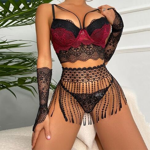 Lingerie for Women Sexy Teddy Lace Babydoll Bodysuit Garter Belts Sexy Lingerie Set in Saudi Arabia