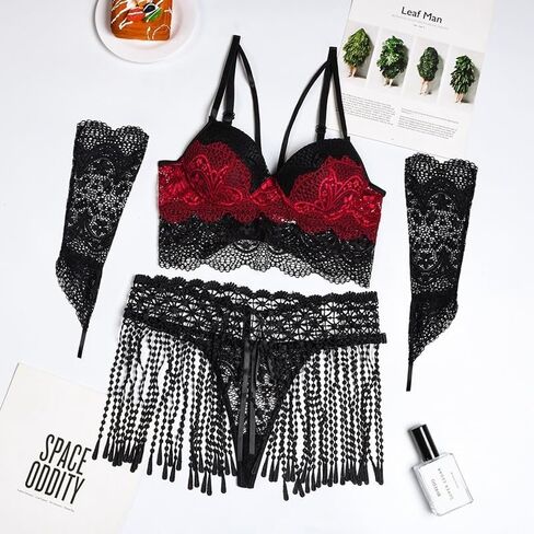 Lingerie for Women Sexy Teddy Lace Babydoll Bodysuit Garter Belts Sexy Lingerie Set in Saudi Arabia