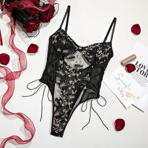 Lingerie for Women Sexy Teddy Lace Babydoll Bodysuit Garter Belts Sexy Lingerie Set in Saudi Arabia