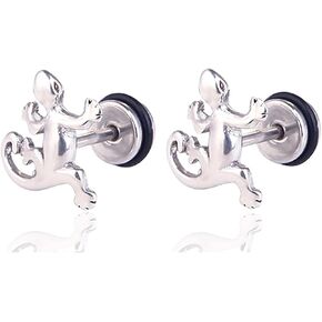 أقراط Xusamss Punk Body Piercing من الفولاذ المقاوم للصدأ على شكل حيوان أبو بريص