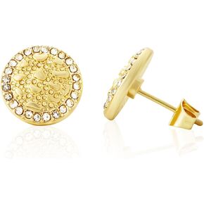 Cubic Zirconia Earrings Studs Gold nugget earrings for men Nugget earring Cookie Nugget Gold Plated Stud Earrings 14k Gold Plated Round Rough Textured For Women Unisex