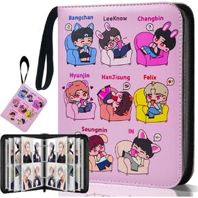 Korean Pop SKZOO Stray Kids Trading PhotoCard Binder Albums Storage 400, Photocard Holder Book Sleeves, Photocard Cards Album Christmas Gifts for Boys Girsl, idol Photo Protect (Green)