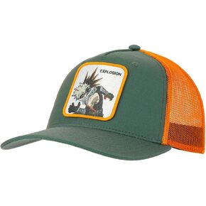 My Hero Academia Bakugo in White Square Green Trucker Hat