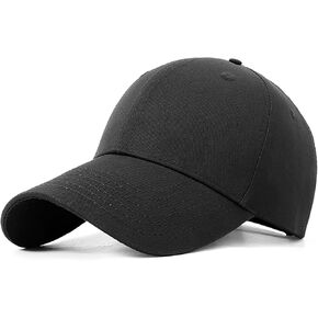 Mens Womens Baseball Cap - Adjustable Classic Plain Dad Hat for Running Golf Outdoor Sports XS to XXL
