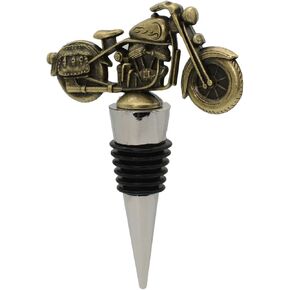 Decorative Fathers Day Bar Gifts Vintage Motorcycle Wine Bottle Stoppers For Men, Bronze
