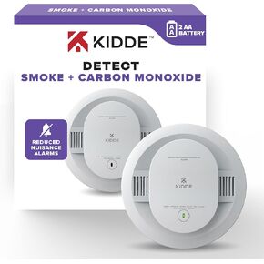 Kidde Smoke & Carbon Monoxide Detector, AA Battery Powered, LED Warning Light Indicators, 4 Pack