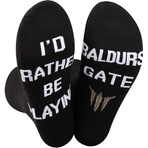 POFULL 2PAIRS Straight Outta Socks BG3 Astarion Gift Game Lover Gift Gamer Gift Novelty Socks BG3 Gift