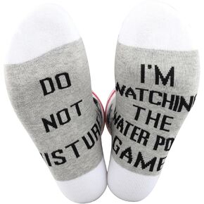 VAMSII 2 PAIRS Water Polo Sports Theme Socks Water Sport Gift Waterpolo Team Gift