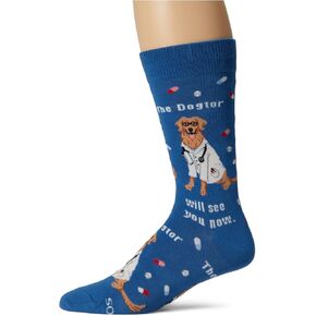 Socksmith The Dogtor Is in Blue 10-13 (Men's Shoe Size 7-12.5)