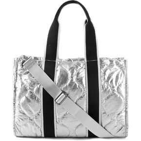 Tote Bag for Women Large Quilted Handbag Detachable Strap Crossbody Bag Down Cushion Shoulder Handbag