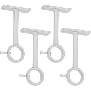 Ceiling-Mount Curtain Rod Brackets, Heavy Duty Ceiling and Wall Curtain Rod Holders for 1 Inch Drape Pole, Set of 4 (Black)