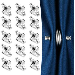 15 Pairs Curtain Weight Magnets Clips Drapery Spacers Magnetic Holder Buckle Silver Closure Strong Magnets Keep Curtain Closed for Home Office Bathroom Curtain Bedroom