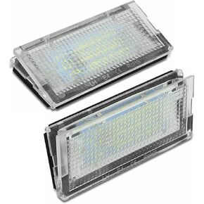 LED License Plate Lights for [Bimmer 3 Series E46 1998-2005 323i 328i 325i 330i 325xi 330xi 330xd] 4-Door Sedan 18-SMD 6500K Xenon White Can-Bus Error Free Tag Lamps Replacement