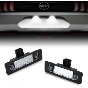 LED License Plate Light Assembly Compatible with Ford Mustang 2010-2014 Focus Fusion Flex 2009-2018 Taurus Lincoln Mercury 2008~2009 6000K White Tag Lamp Lights Pack of 2