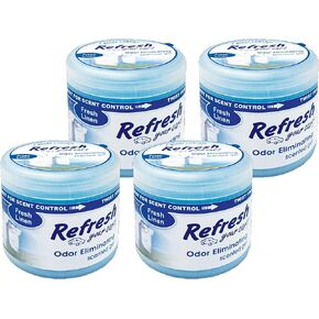 Refresh Your Car! 84921 Fresh Linen Scent Scented Gel Air Freshener, 4.5 oz, 4 Pack