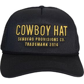 Sendero Provisions Co. Cowboy Adjustable Snapback Foam Trucker Hat with Embroidered Design & Mesh Back for Breathability (Black/Gold) - One Size