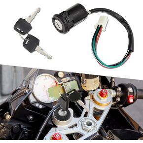 Ignition Switch with Keys 4 Wire, Ignition Key Switch, 4 Pin Ignition Switch, Ignition Starter On Off Switch Key for Chinese 50cc 70cc 90cc 110cc 125cc 150cc 250cc ATV Dirt Bike Scooter