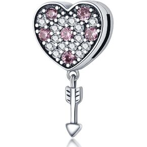KUNSIR 925 Sterling Silver Clip-On Charm for Reflexions Mesh Bracelet Charm Bead fits Flat charm Bracelets Gift for Women（Cupid's arrow）