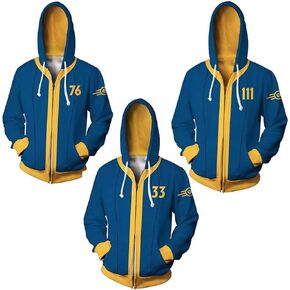 Valut 33 Hoodie Valut 76 Valut 111 Hoodies Cosplay Vault 33 Pullover Sweatshirt Costume Men Adult Halloween