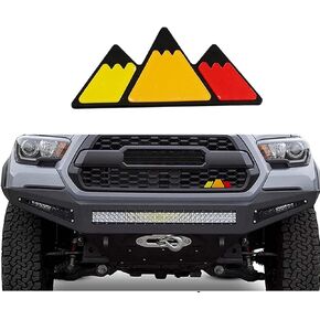 Tri-Color Emblem Decal Sticker for Toyota Tacoma 4Runner Tundra Rav4 Accessories, Grille Fender Hood Side Skirt Bumper Side Mirror Dashboard Decoration(White, Gray and Black)