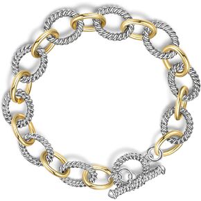 Wire Cable Bracelet for Women Gold and Silver Bangle Rolo Chain Link Two Tone Bracelets Designer Inspire Dupes Bracelets Jewelry for Women
