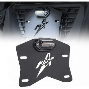 KEMIMOTO UTV License Plate Holder with Light Universal Aluminum UTV License Plate Kit Compatible with Can-Am Maverick X3 Polaris RZR Ranger Defender Cfmoto Zforce Uforce Golf Cart RV Truck Trailer