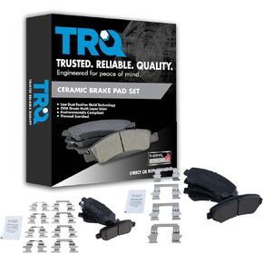 TRQ Front & Rear Brake Pads Ceramic Compatible with 2008-2013 Nissan Rogue 2014-2015 Rogue Select 2007-2008 Sentra