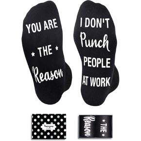HAPPYPOP Coworkers Gifts Ideas Socks for Men - Coworker Gifts for Women Men, Office Gifts for Coworkers, Funny Small Gifts for Coworkers