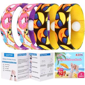 LYJEE Sea Sickness Wristbands for Kids Motion Sickness Bands for Kids Cruise Ship Vacation Anti Nausea Wristbands All-Natural Non Drowsy Relief Acupressure Treatment (Small)