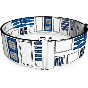 Buckle-Down Belt Women's Cinch Star Wars R2D2 Bounding Parts3 White Black Blue Gray Available In Adjustable Sizes