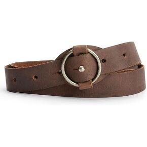 Heather's, Belt for Women with Ring, No-Buckle Belt, Waist Strap, Stylish Belly Accessory, Full Grain Leather, Handmade