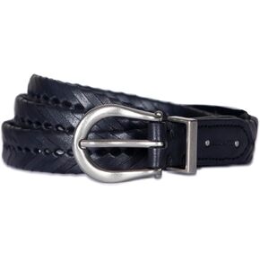 AllSaints Women's 1 Inch Woven Leather Belt, Adjustable & Perfect for Pants
