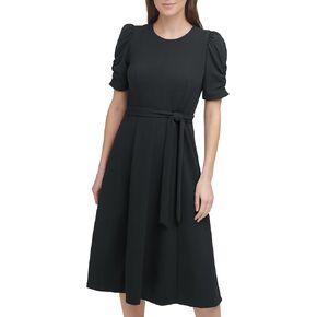DKNY womens Jewel Neck Scuba Crepe Dress